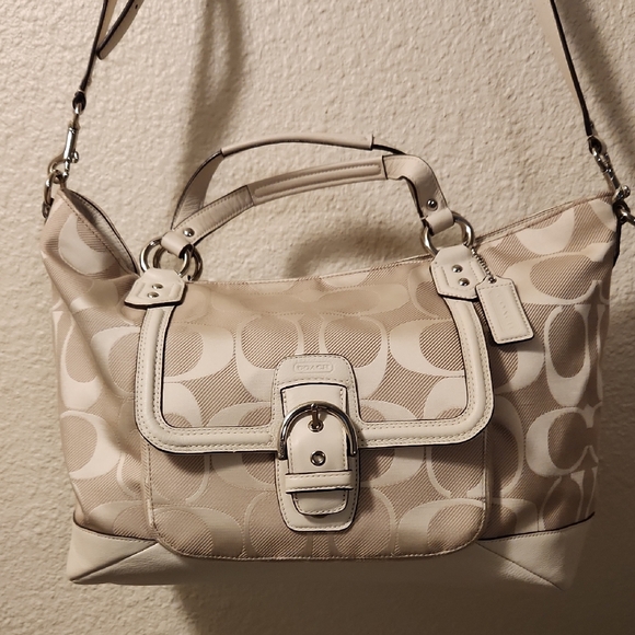 Coach Beige Signature Shoulder Bag - Picture 1 of 12